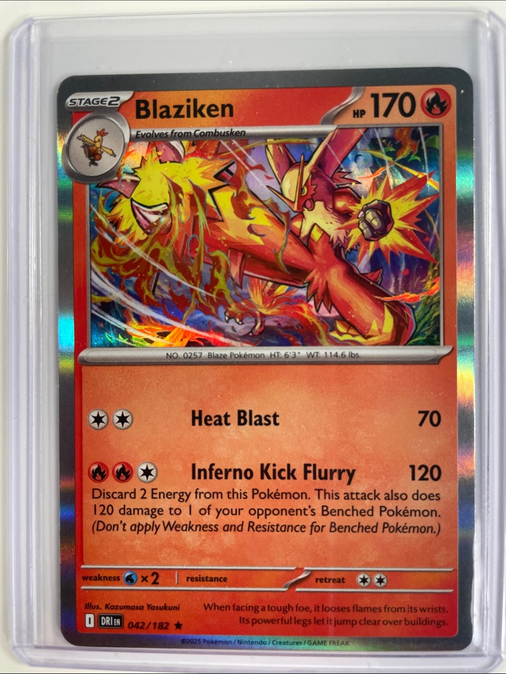 Pokemon Blaziken Holographic Card - Red, Yellow